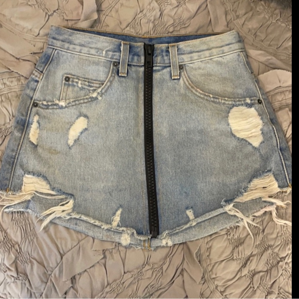 Carmar Zip Front Denim Skirt